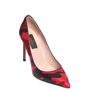 Valentino Rockstud Red Psychedelic Camo Pumps 35